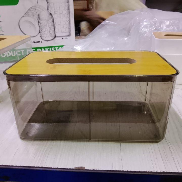 Transparent Napkin Tissue Holder Box | Extractable Tissue Box Dispenser for Bathroom, Kitchen & Office