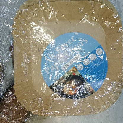 150 Pcs Non-Stick Disposable Air Fryer Paper Liners – Heat Resistant Square & Round Oilproof Parchment Sheets for Air Fryer