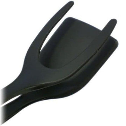 A close-up of a black plastic product, possibly a clip or bracket, on a plain white background.