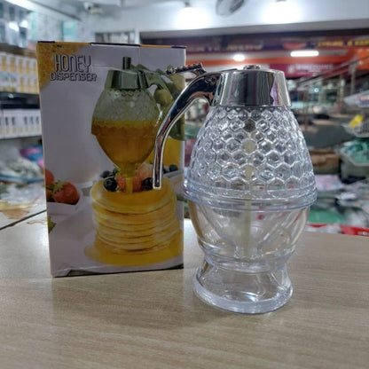 200ml Acrylic Honey Dispenser with Stand | No-Drip Syrup Jar for Breakfast, Tea Time & Desserts