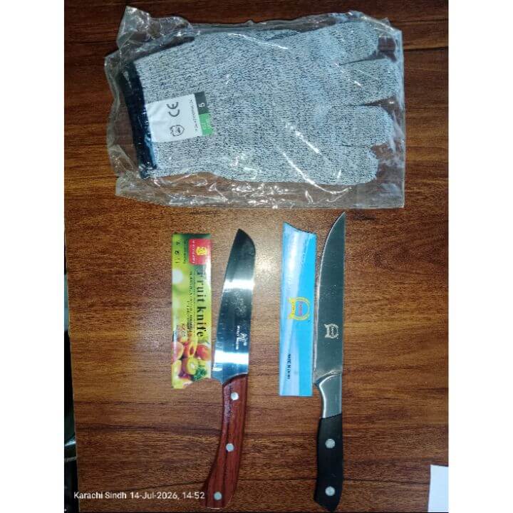 "Cut It" Kitchen Combo Deal | 2x Premium Knives & Cut-Resistant Safety Gloves Set