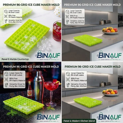 96-Grid Ice Cube Tray | DIY PP Plastic Ice Maker for Kitchen, Bar & Party Drinks