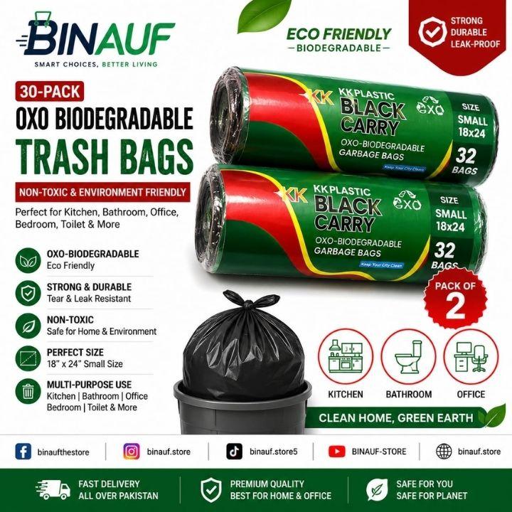 Biodegradable & Heavy-Duty Garbage Bags Assorted Sizes | Kitchen, Office & Home Trash Can Liners