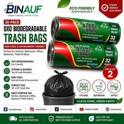 Biodegradable & Heavy-Duty Garbage Bags Assorted Sizes | Kitchen, Office & Home Trash Can Liners