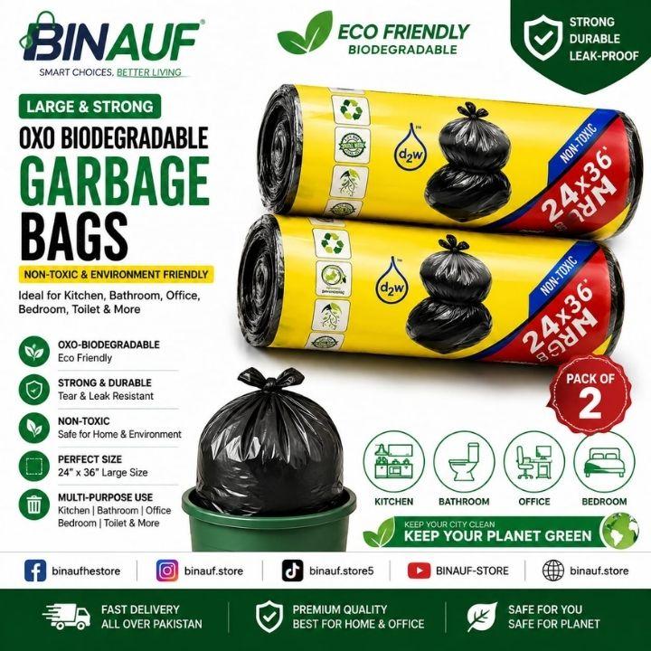 Biodegradable & Heavy-Duty Garbage Bags Assorted Sizes | Kitchen, Office & Home Trash Can Liners