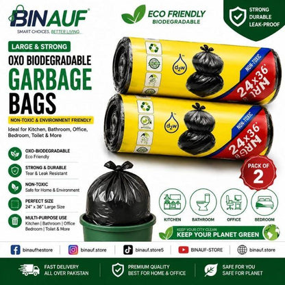 Biodegradable & Heavy-Duty Garbage Bags Assorted Sizes | Kitchen, Office & Home Trash Can Liners