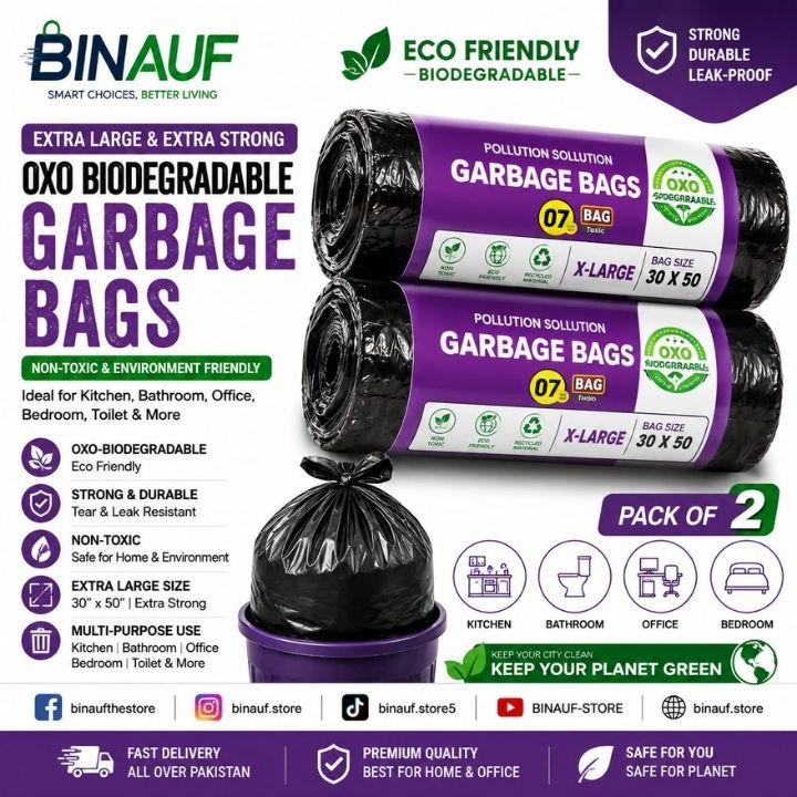 Biodegradable & Heavy-Duty Garbage Bags Assorted Sizes | Kitchen, Office & Home Trash Can Liners