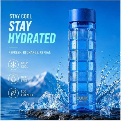 Cubic-1000ml-Plastic-Water-Bottle-For-Refrigerator-Storage