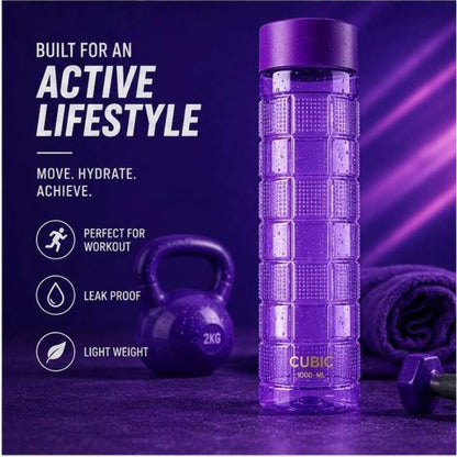 Purple Cubic Bottle Dark Background