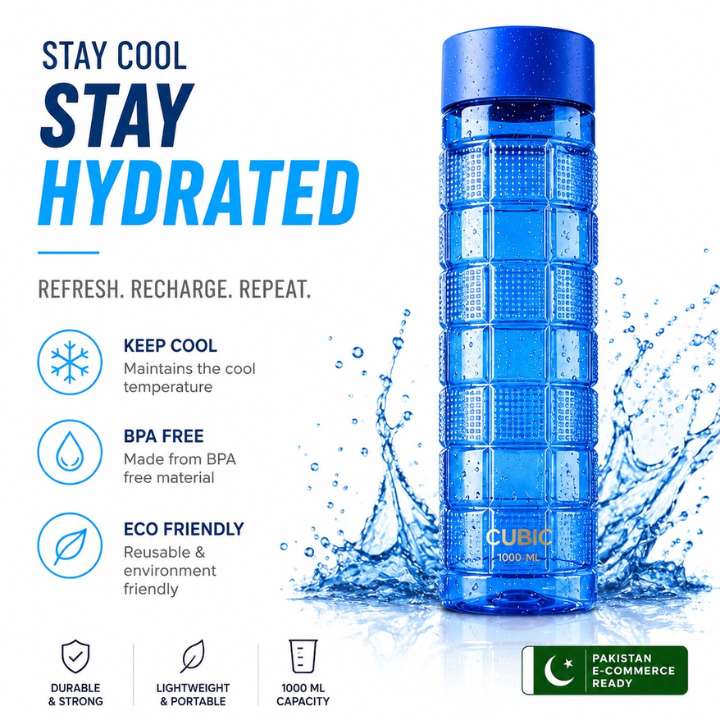 Blue Cubic Bottle Cooling