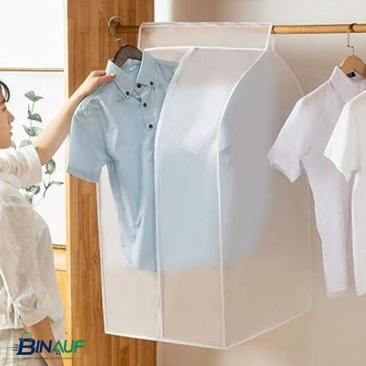 Garment Cloth Cover Protector | Translucent Dustproof & Waterproof Hanging Clothing Storage Bag with Full Zipper