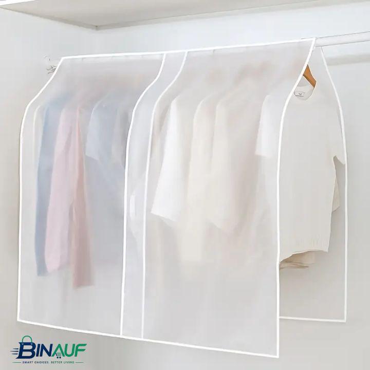Garment Cloth Cover Protector | Translucent Dustproof & Waterproof Hanging Clothing Storage Bag with Full Zipper