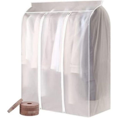 Garment Cloth Cover Protector | Translucent Dustproof & Waterproof Hanging Clothing Storage Bag with Full Zipper