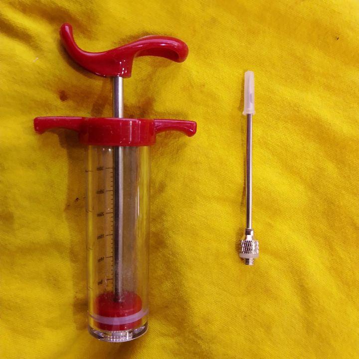 Heavy-Duty Stainless Steel Meat Injector Syringe | Large Capacity BBQ Marinade Injector for Deep Flavor