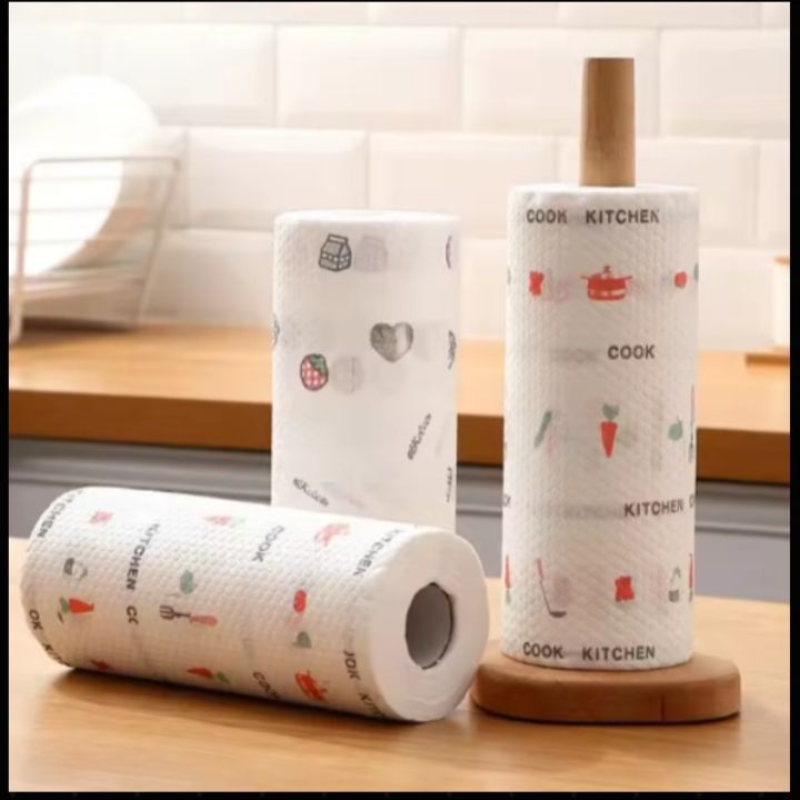 Pack of 2 Disposable Cleaning Cloth Kitchen Paper Rolls | Super Absorbent Use & Throw Wipes