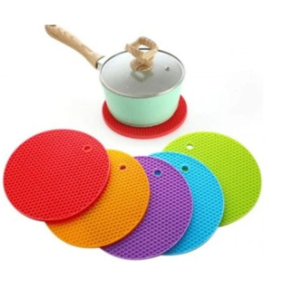 (Pack of 2) Food-Grade Silicone Pot Mats | Heat-Resistant Anti-Slip Kitchen Trivets & Hot Pads