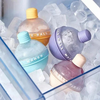 Silicone Ice Ball Maker | Light Bulb Shape Round Ice Cube Tray with Funnel