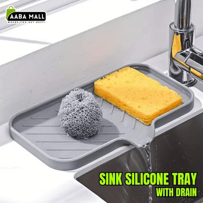 Sink Silicone Tray with Drain in use