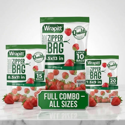 Heavy-Duty Reusable Zip Lock Storage Bags | Freezer Safe, Leakproof Meat, Snack & Produce Organizer