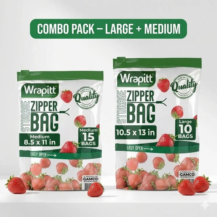 Heavy-Duty Reusable Zip Lock Storage Bags | Freezer Safe, Leakproof Meat, Snack & Produce Organizer