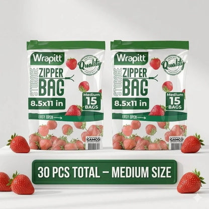 Heavy-Duty Reusable Zip Lock Storage Bags | Freezer Safe, Leakproof Meat, Snack & Produce Organizer