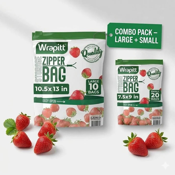 Heavy-Duty Reusable Zip Lock Storage Bags | Freezer Safe, Leakproof Meat, Snack & Produce Organizer