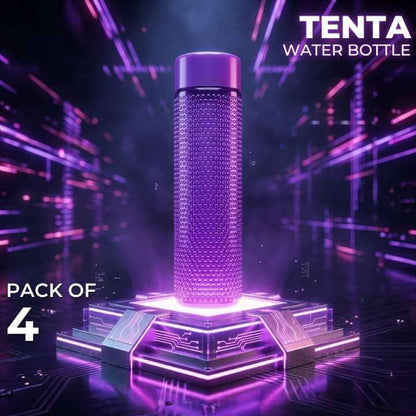 Tenta water bottle Leak proof with a futuristic design on a dark background