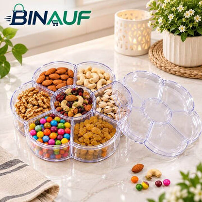 Transparent Flower Box Dry Fruit & Candy Tray with Lid | Multipurpose Organizer