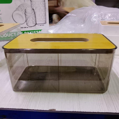 Transparent Napkin Tissue Holder Box | Extractable Tissue Box Dispenser for Bathroom, Kitchen & Office