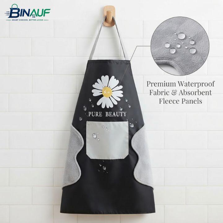 Unisex-Cute-Bear-Kitchen-Apron-Waterproof-Cooking-Apron