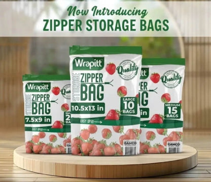 Heavy-Duty Reusable Zip Lock Storage Bags | Freezer Safe, Leakproof Meat, Snack & Produce Organizer