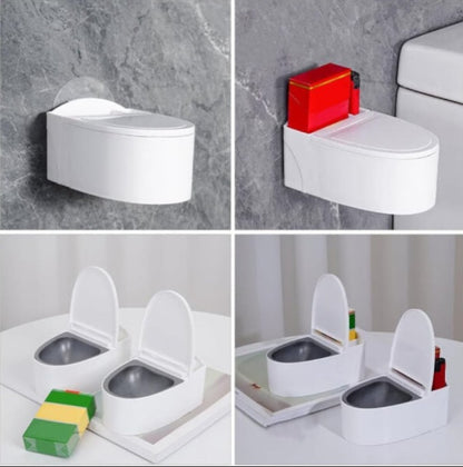 Toilet Shaped Ashtray - Funny Creative Ash Tray for Smokers | Travel Ash Bin for Home, Bathroom, Living Room & Outdoor Use