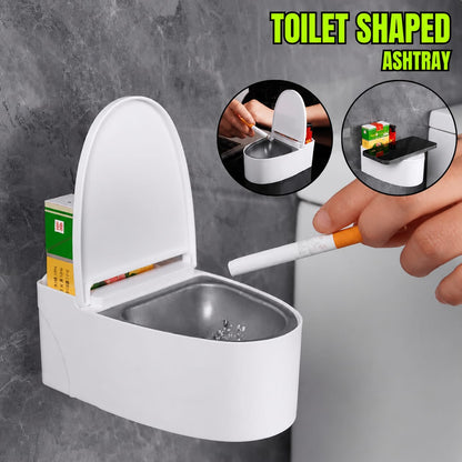 Toilet Shaped Ashtray - Funny Creative Ash Tray for Smokers | Travel Ash Bin for Home, Bathroom, Living Room & Outdoor Use