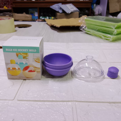 Silicone Ice Ball Maker | Light Bulb Shape Round Ice Cube Tray with Funnel