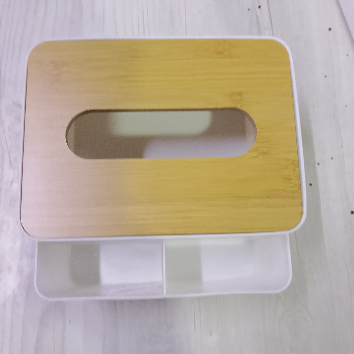 Wooden Desktop Tissue Box & Remote Control Holder | Multifunctional Organizer