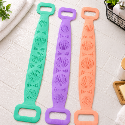Double-Sided Silicone Body Scrubber Belt | Exfoliating Bath & Shower Strap