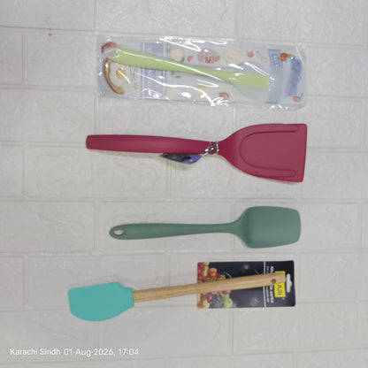 4-in-1 Silicone Kitchen Utensil Set | Non-Stick Heat-Resistant Spatulas, Turner & Spoon Set