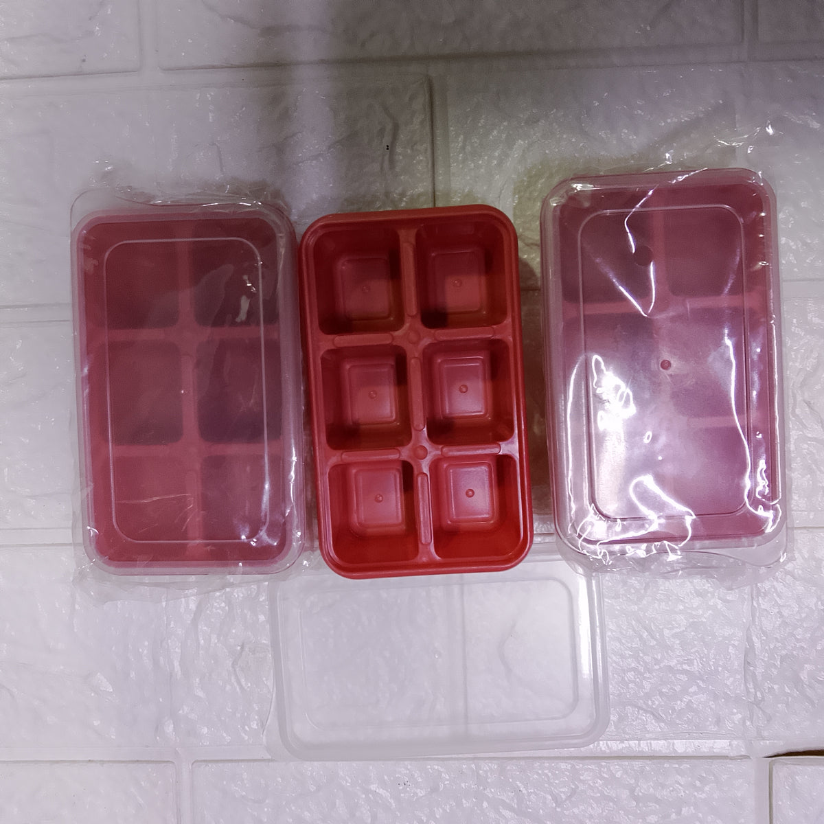 [Pack of 3] - Mini 6-Grid Ice Cube Tray | Flexible Silicone Mold with Removable Lid