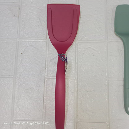 2-in-1 Silicone Fried Egg Spatula & Turner Clip | Non-Stick Food Tongs for Eggs, Pancakes & Steak