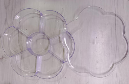 Transparent Flower Box Dry Fruit & Candy Tray with Lid | Multipurpose Organizer